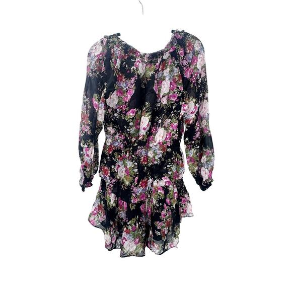 LoveShackFancy Popover Dress V Neck Floral Dress Midnight Muse Size S NWT - Picture 8 of 12